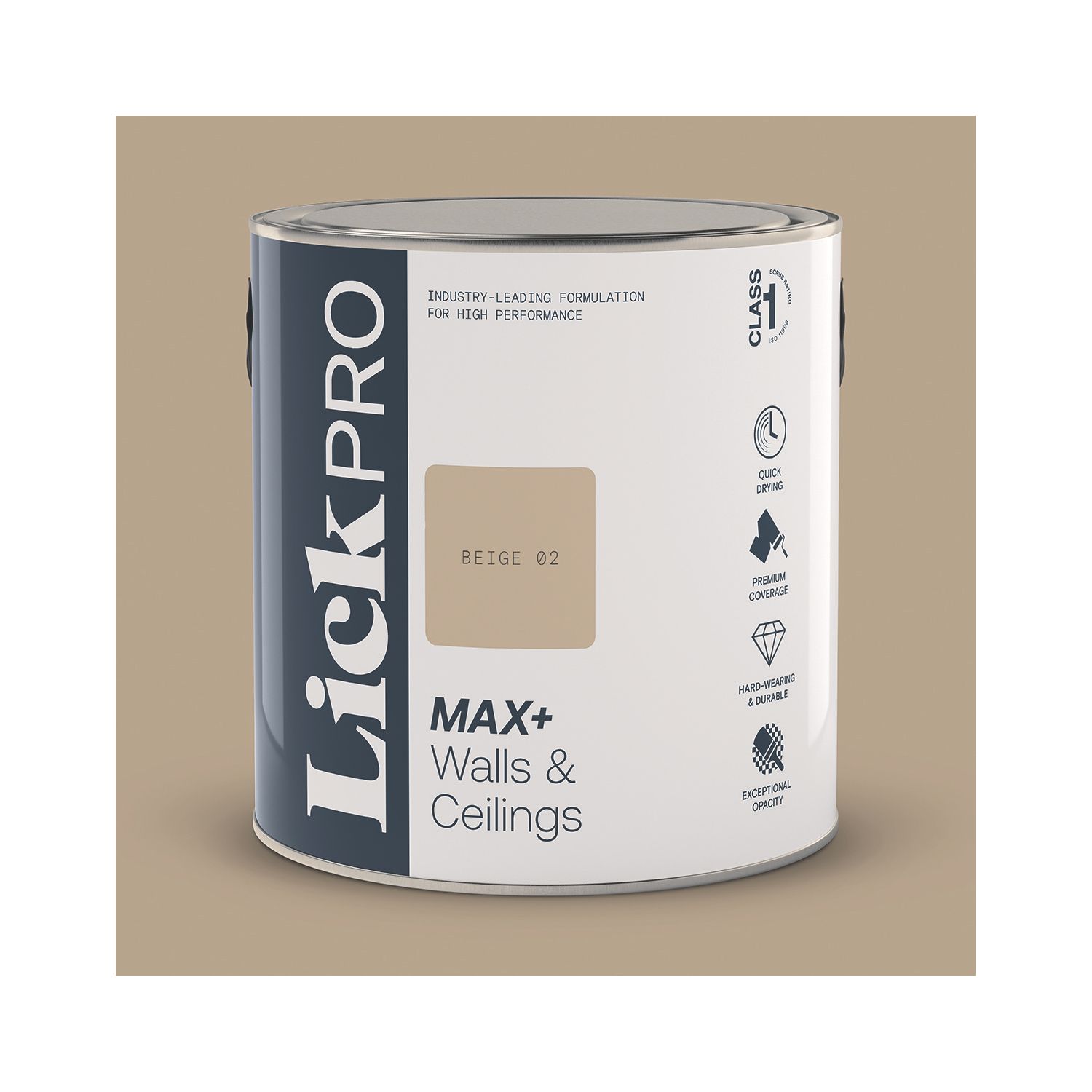 LickPro Max+ 2.5Ltr Beige 02 Eggshell Emulsion Paint (810TM)