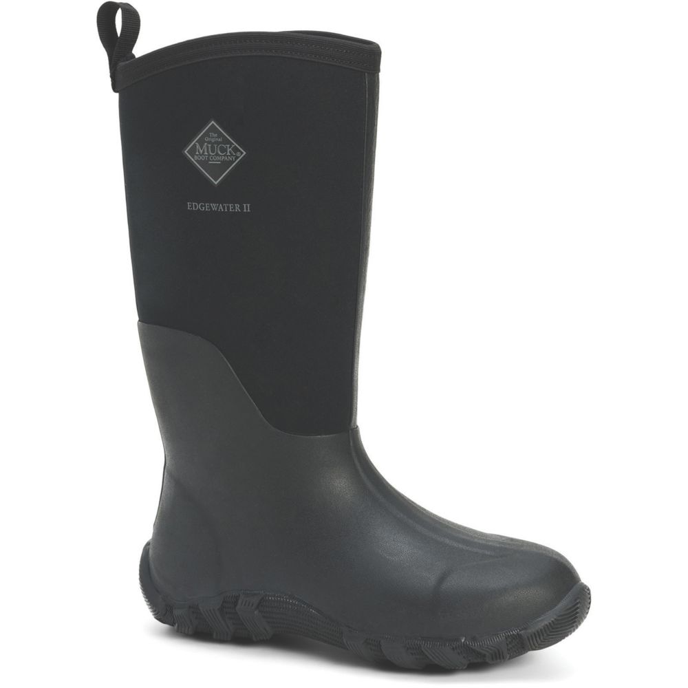 Muck Boots Edgewater II Size 14 Black Non Safety Wellies - Screwfix