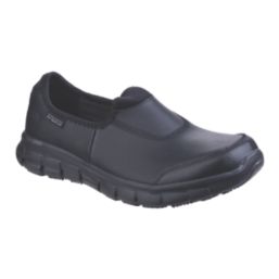 Skechers Sure Track Size 2 Womens Black  Slip-On Occupational Work Shoes