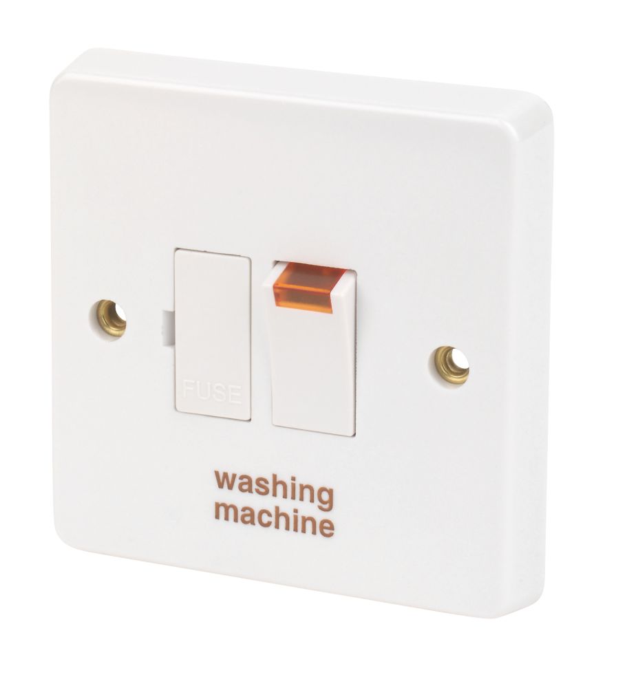 Crabtree Capital 13A Switched Washing Machine Fused Spur with Neon White