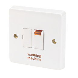 Crabtree Capital 13A Switched Washing Machine Fused Spur with Neon White