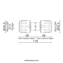 Flomasta  MDPE Coupler 20mm x 20mm