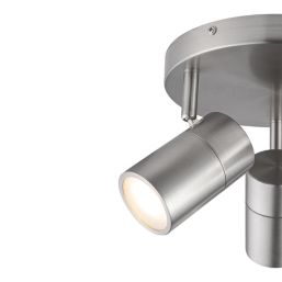 LAP Telloy Round 3-Light Bathroom Spotlight Brushed Steel