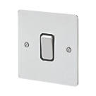 MK Edge 20AX 1-Gang 2-Way Switch  Polished Chrome with Black Inserts