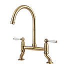 Clearwater Elegance Dual-Lever Mixer Tap Brushed Brass PVD