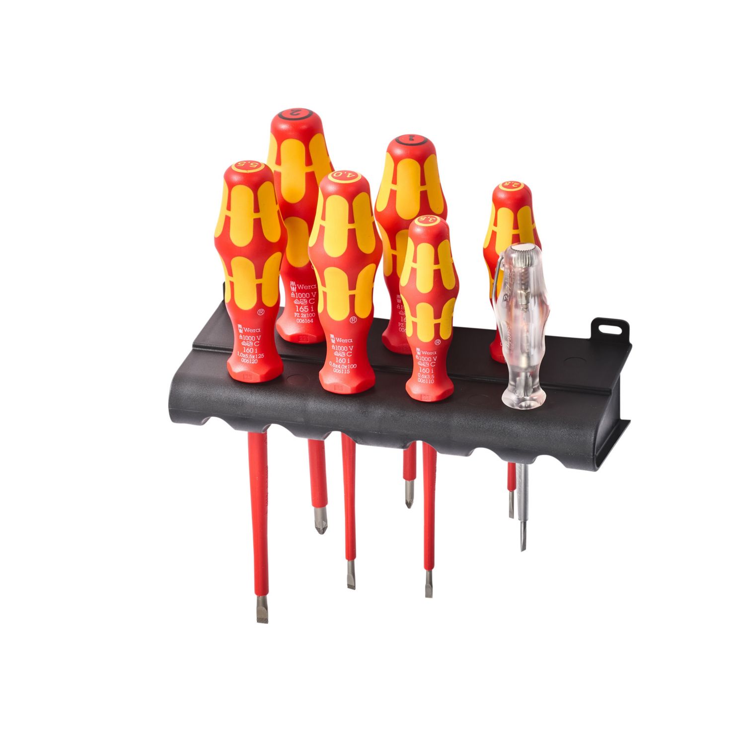 Wera Kraftform Plus 160 i/165 i/7 Rack Mixed VDE Screwdriver Set 7 Pieces (811FP)