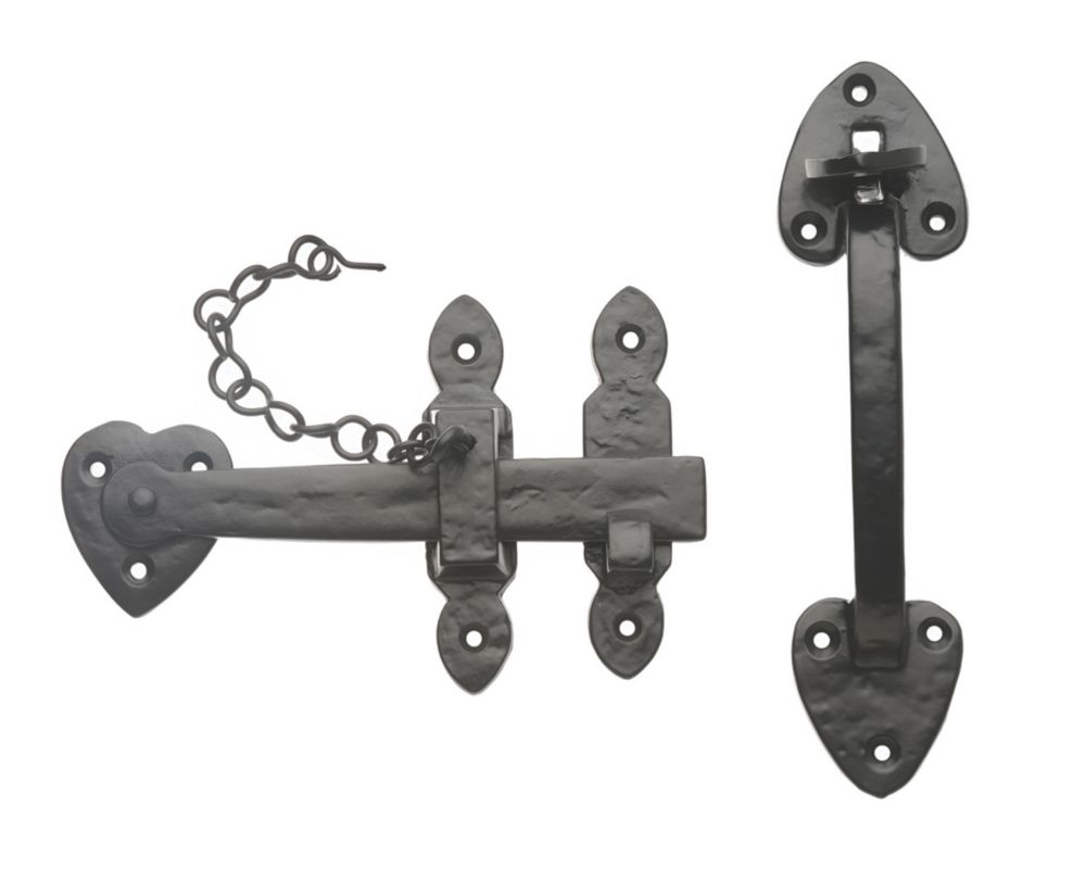 Hardware Solutions Fleur De Lis Suffolk Latch Antique Black Screwfix