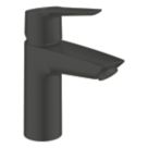 Refurb Grohe QuickFix Start Matt Black 165mm Standard Lever Mono Basin Mixer Tap  With Clicker Waste