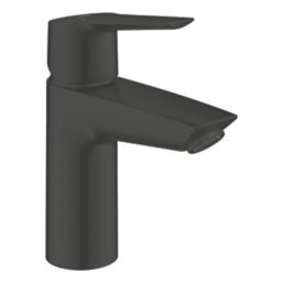 Refurb Grohe QuickFix Start Matt Black 165mm Standard Lever Mono Basin Mixer Tap  With Clicker Waste