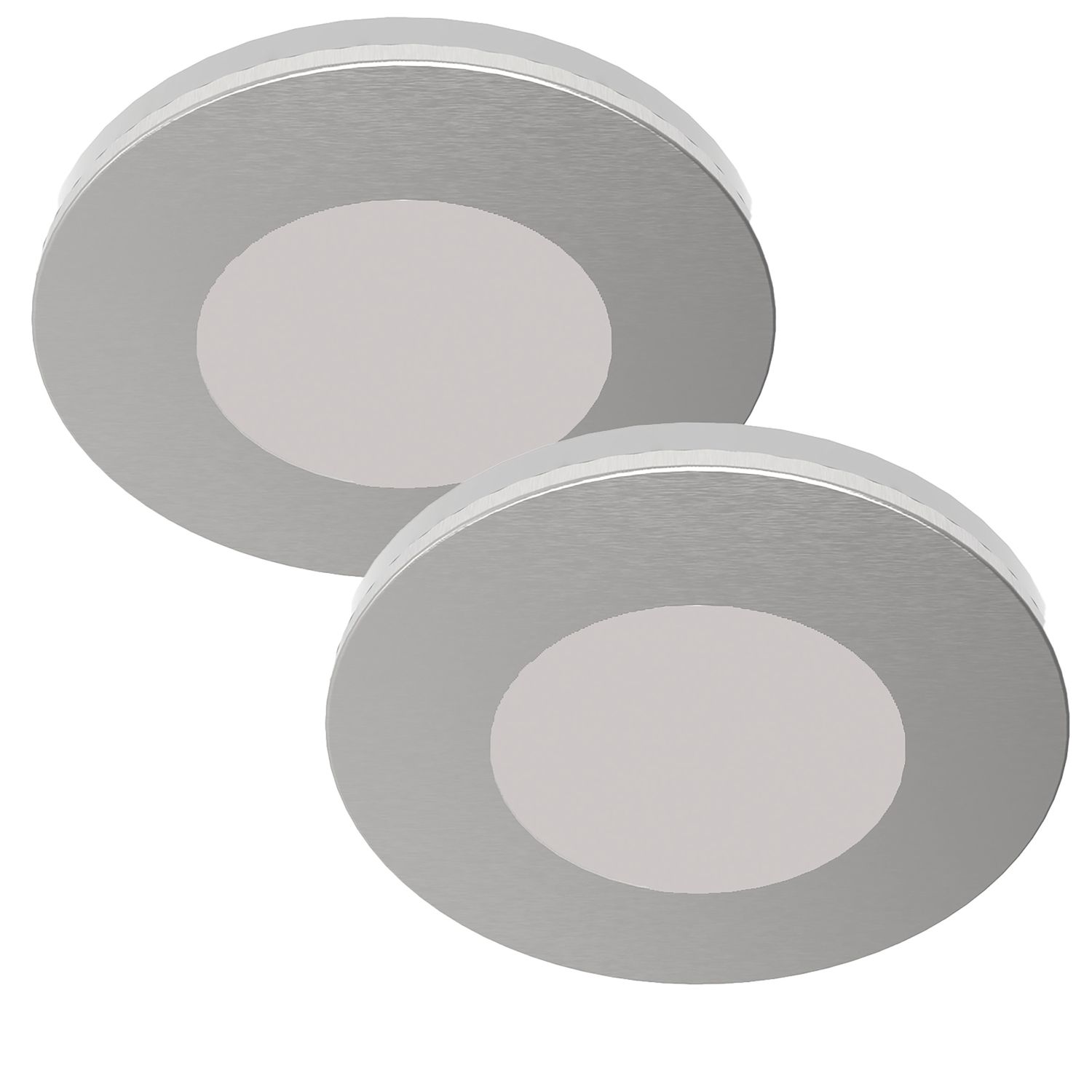 Sensio Apex TrioTone Round LED Under Cabinet Lights Steel 3.2W 100lm 2 Pack (811PE)