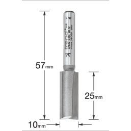 Trend 3/61X1/4TC 1/4" Shank Double-Flute Straight Router Cutter 10mm x 25mm
