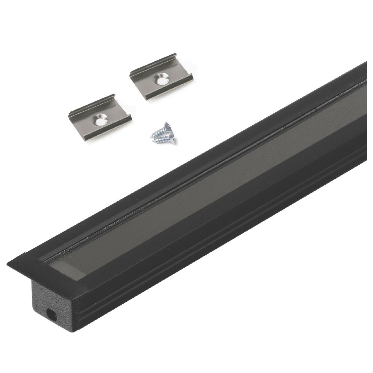 VEW Aluminium Smart Recessed Profile Kit Black 1m (811TW)