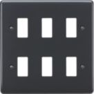 Knightsbridge Part M 6-Module Grid Faceplate Anthracite