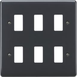 Knightsbridge Part M 6-Module Grid Faceplate Anthracite