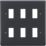 Knightsbridge Part M 6-Module Grid Faceplate Anthracite