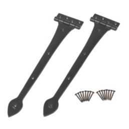 GateMate Black Straight Ornamental Heavy Duty Tee Hinges 100mm x 18" x 450mm 2 Pack