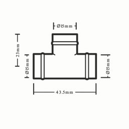 Flomasta  Brass Solder Ring Equal Tees 15mm 10 Pack