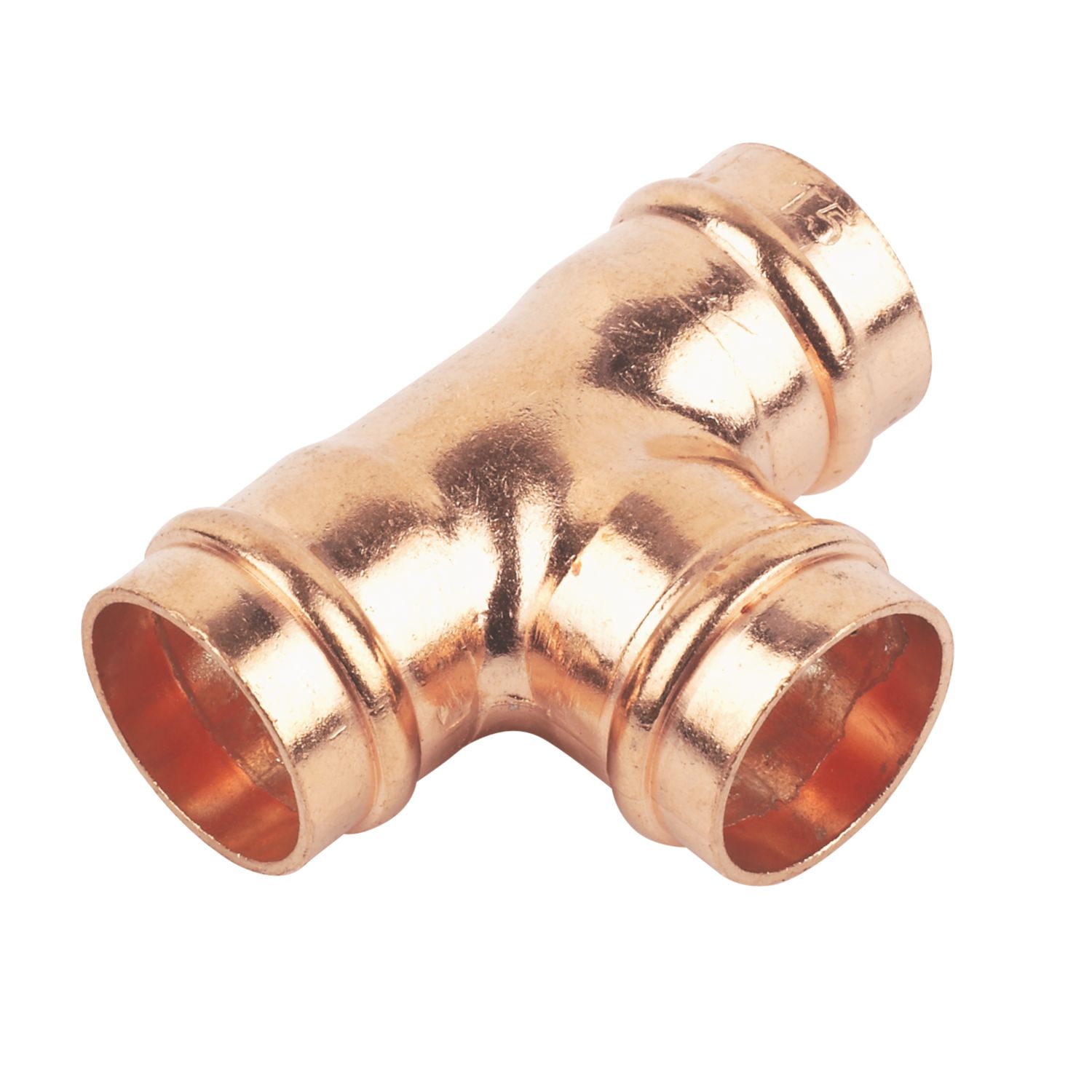 Flomasta Brass Solder Ring Equal Tees 15mm 10 Pack (81232)