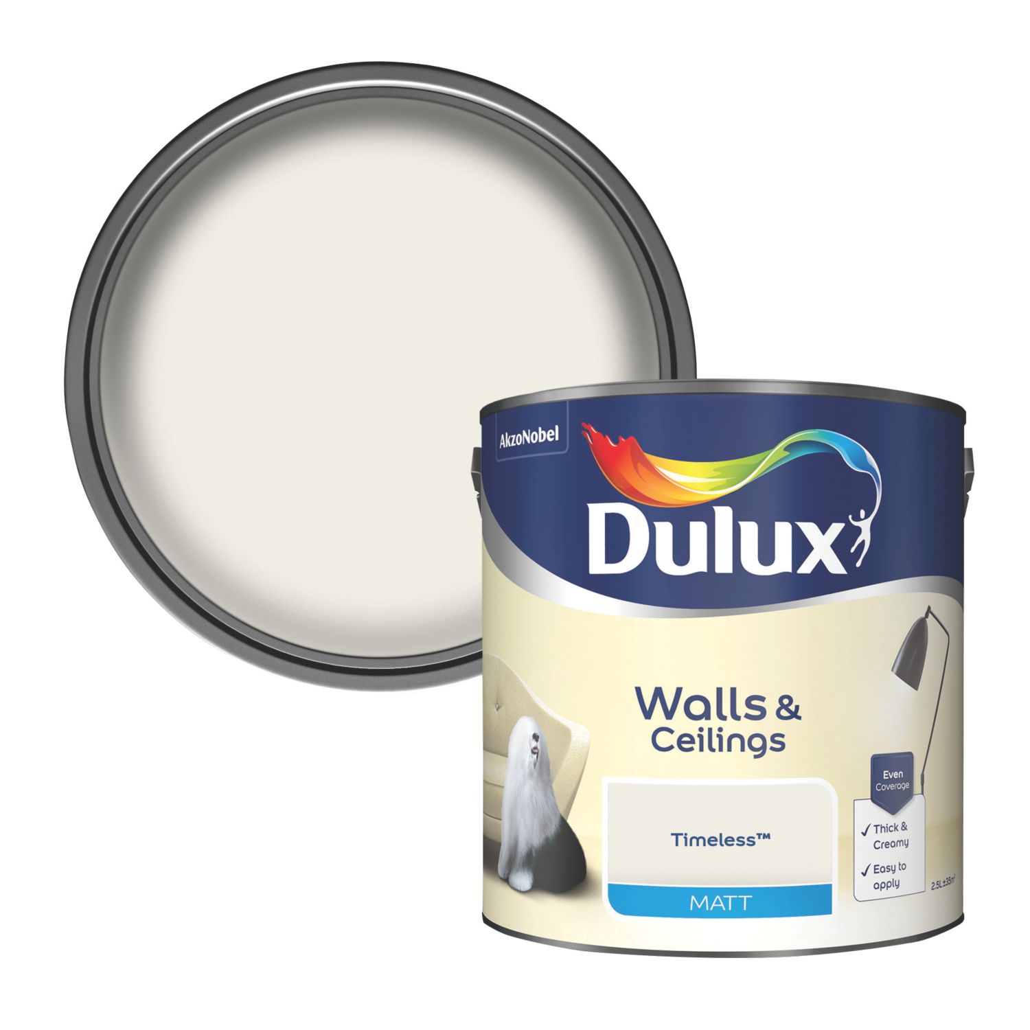 Dulux 2.5Ltr Timeless Matt Emulsion Paint (81233)