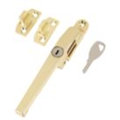 Smith & Locke LH/RH Modern Locking Casement Fastener Polished Brass