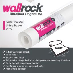 Wallrock White Fibreliner Wallpaper 550mm x 10m