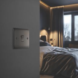 British General Nexus Metal 10AX 1-Gang 2-Way Light Switch  Black Nickel