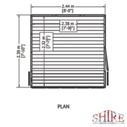 Shire Sunpent 8' x 8' (Nominal) Pent Shiplap T&G Timber Shed