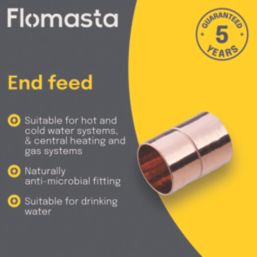Flomasta  Brass End Feed Equal Couplers 15mm 20 Pack