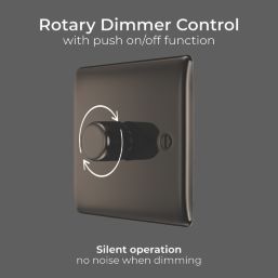 British General Nexus Metal 1-Gang 2-Way LED Dimmer Switch  Black Nickel