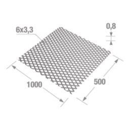 Essentials Stretched Perforated Protective Door Plate Steel 500mm x 1000mm x 0.5mm