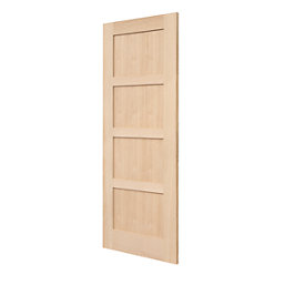 Unfinished Oak Wooden 4-Panel Shaker Internal Door 1981mm x 762mm