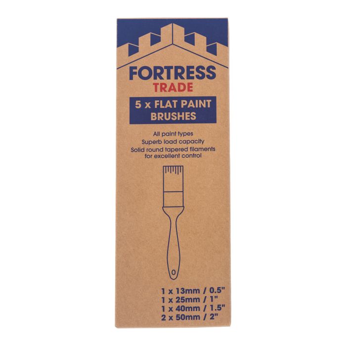 Fortress Trade Flat Paint Brush Set · 5pc