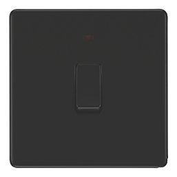 LAP  20A 1-Gang 2-Pole Water Heater Switch Matt Black with LED with Colour-Matched Inserts