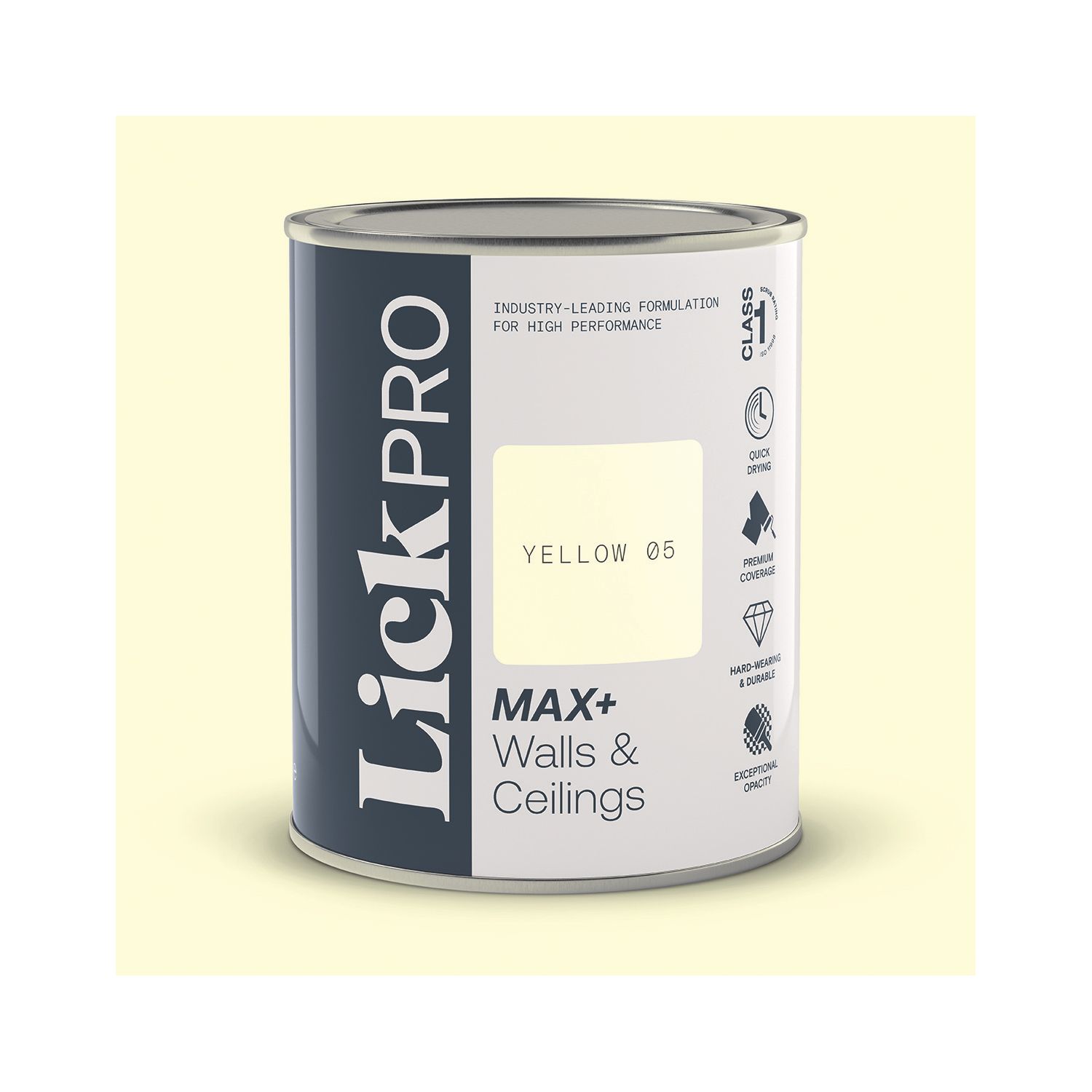 LickPro Max+ 1Ltr Yellow 05 Matt Emulsion Paint (812TM)