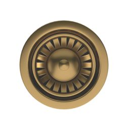 ETAL Sink Strainer Waste with Overflow & Cover Plate Gold 90mm
