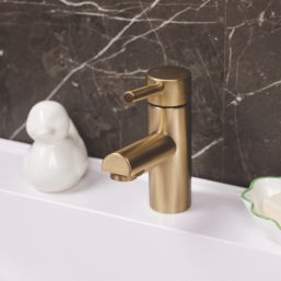 ETAL Juke Brushed Brass 150mm Cloakroom Lever Mono Basin Mixer Tap