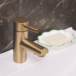 ETAL Juke Brushed Brass 150mm Cloakroom Lever Mono Basin Mixer Tap