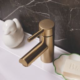 ETAL Juke Brushed Brass 150mm Cloakroom Lever Mono Basin Mixer Tap