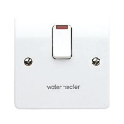 MK Logic Plus 20A 1-Gang DP Water Heater Switch White with Neon
