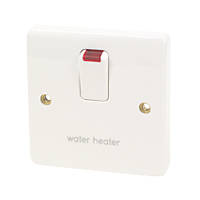 MK Logic Plus 20A 1-Gang DP Water Heater Switch White with Neon