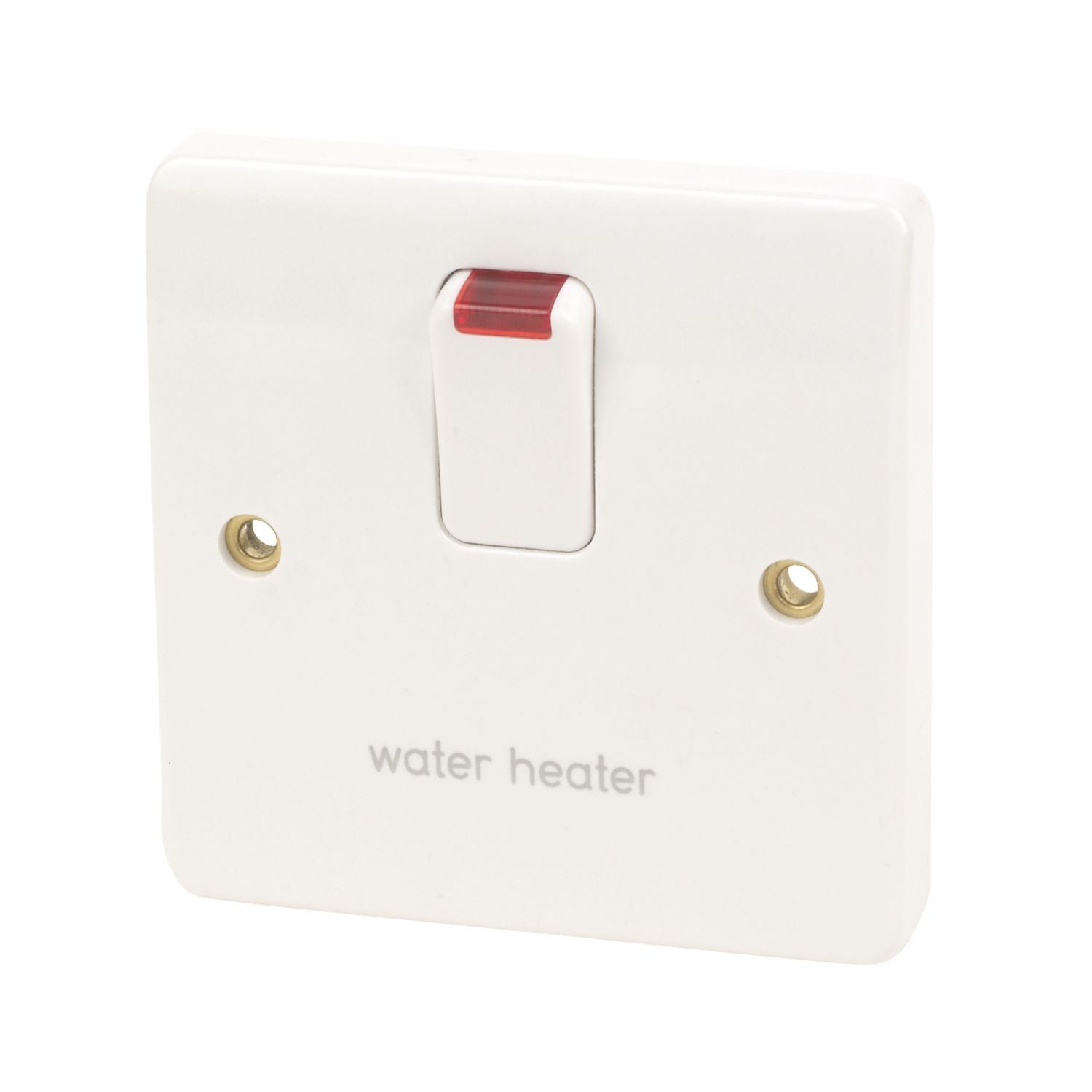MK Logic Plus 20A 1-Gang DP Water Heater Switch White with Neon (81306)