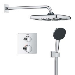 Refurb Grohe Precision 250 Square HP Rear-Fed Concealed Chrome Thermostatic Shower System