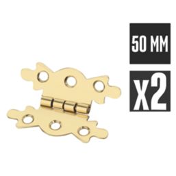 Smith & Locke Polished Brass Butterfly Hinges 50mm x 34.6mm 2 Pack -  Screwfix