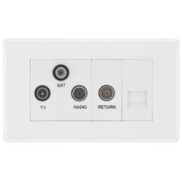 British General 800 Series 2-Gang Triplex TV Socket White