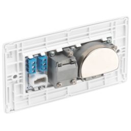 British General 800 Series 2-Gang Triplex TV Socket White