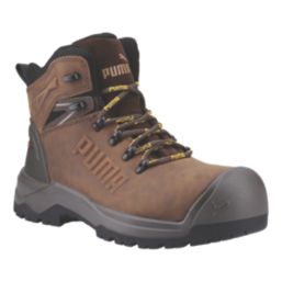 Puma Iron Heavy Duty Size 10  Brown Water-Resistant  Safety Boots