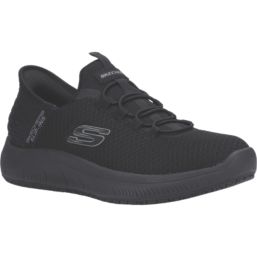 Skechers Summits - Colsin Size 6  Black Water-Resistant Slip-On Occupational Work Trainers