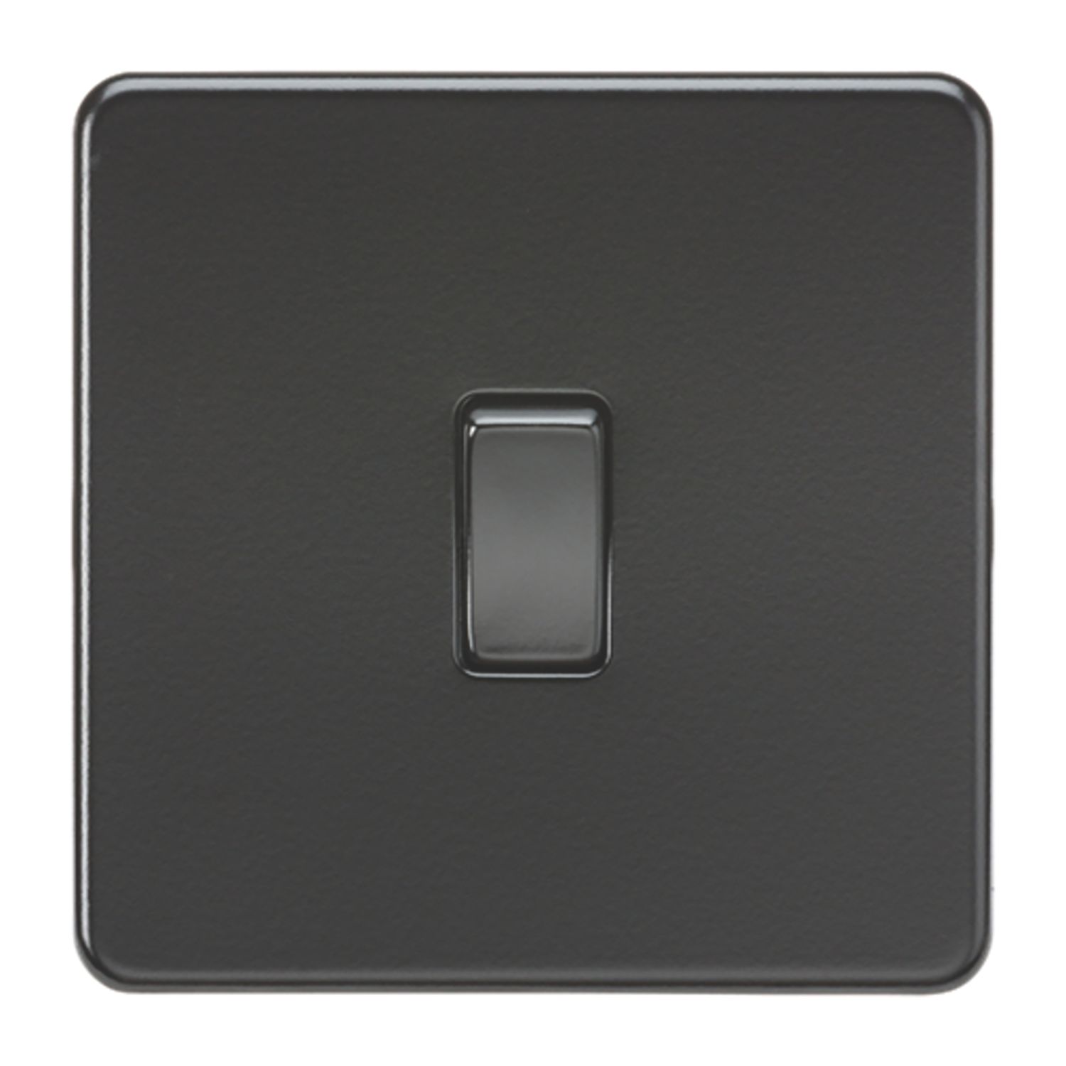 Knightsbridge Screwless 10AX 1-Gang 1-Way Double Pole Switch Matt Black (813YA)