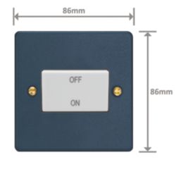 Varilight  10A 1-Gang 3-Pole Fan Isolator Switch Midnight Blue