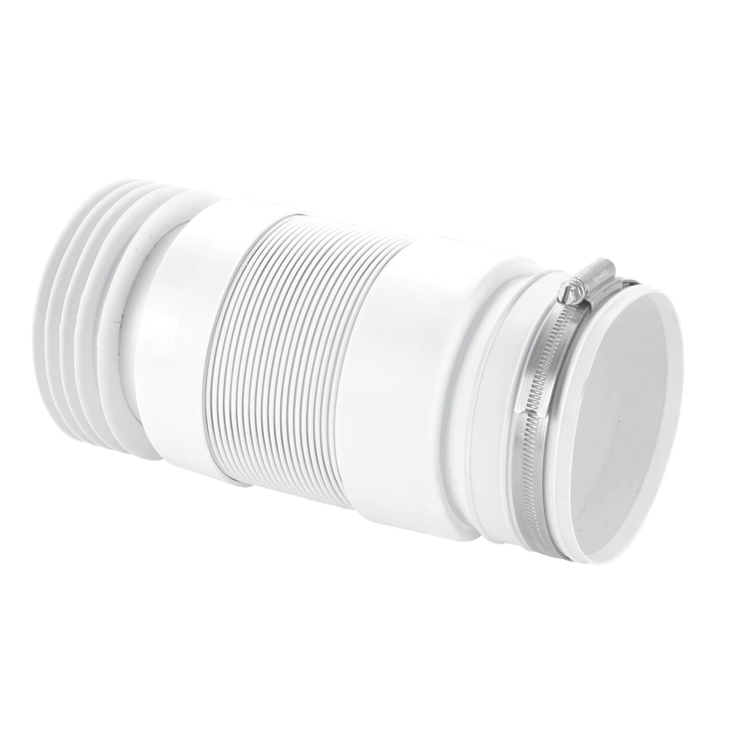 McAlpine MACFIT Flexible Straight Toilet Pan Connector White 140-280mm (8145P)